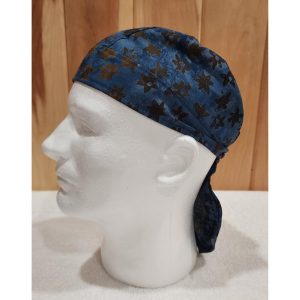 DooRag, Durag, Navy with Brown Stars Dew Rag