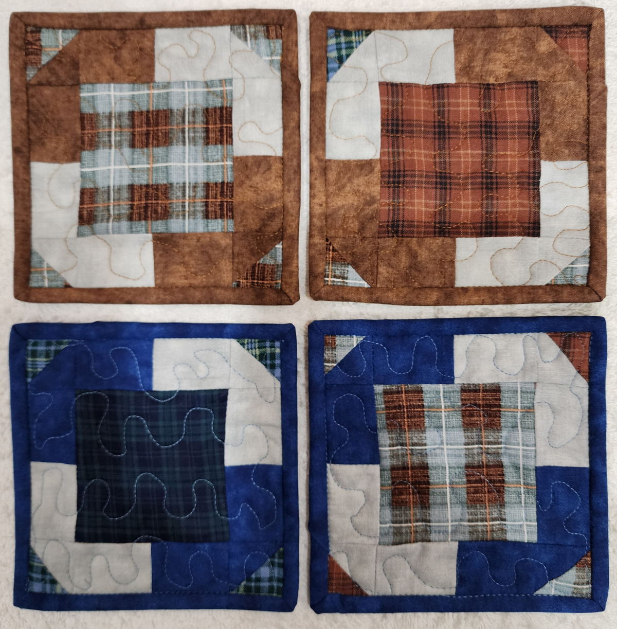 Plaid Quilted Mug Rug