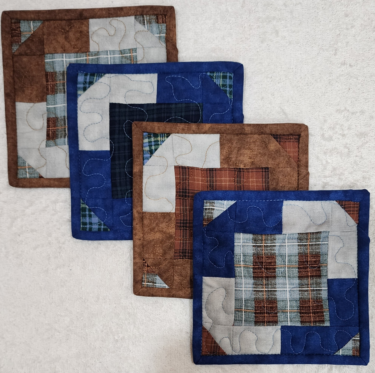 Plaid Quilted Mug Rug