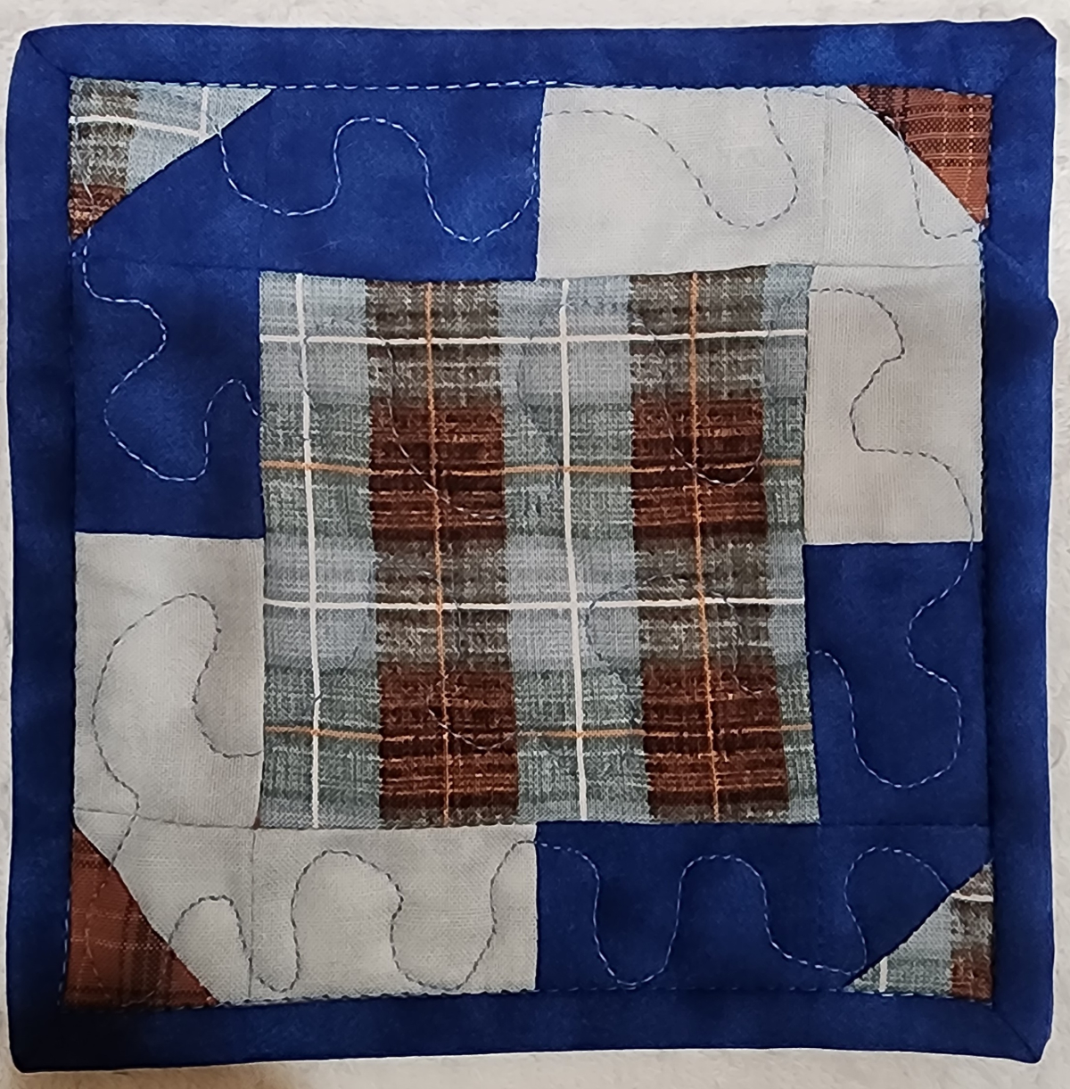 Plaid Quilted Mug Rug