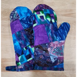Psychedelic Purple Quilted Oven Mitts