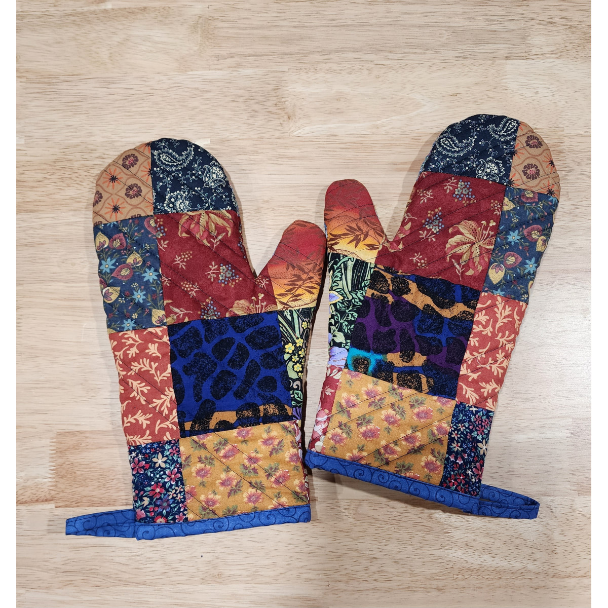 Patchwork Quilted Oven Mitts